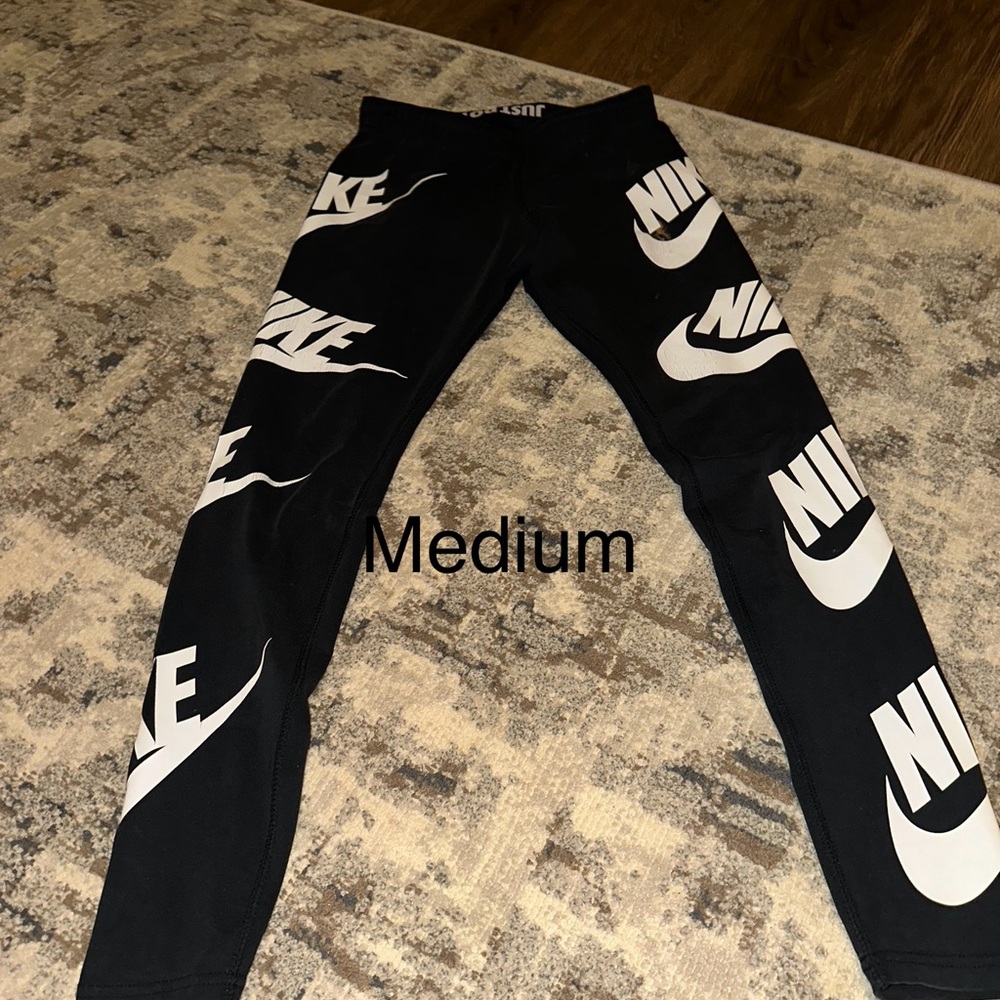 Nike Black and White Logo Leggings
